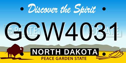 GCW4031 North Dakota License Plate