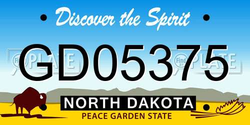 GD05375 North Dakota License Plate
