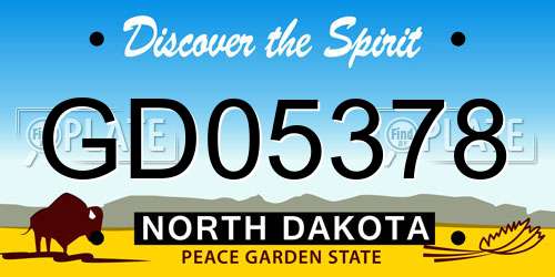 GD05378 North Dakota License Plate