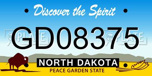 GD08375 North Dakota License Plate