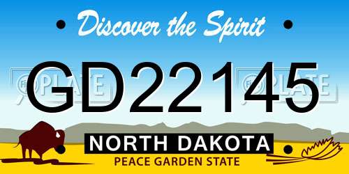 GD22145 North Dakota License Plate