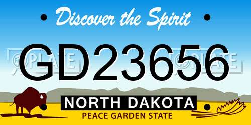 GD23656 North Dakota License Plate