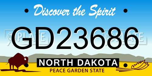 GD23686 North Dakota License Plate