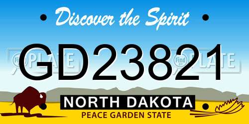 GD23821 North Dakota License Plate