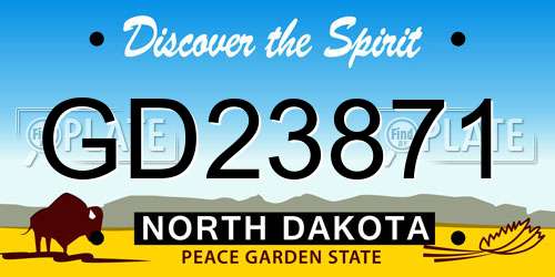 GD23871 North Dakota License Plate