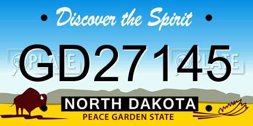 GD27145 North Dakota License Plate