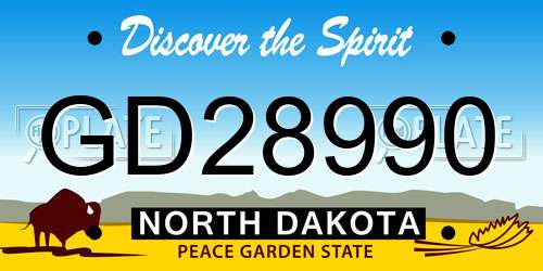 GD28990 North Dakota License Plate