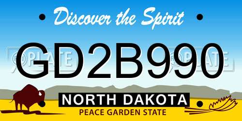 GD2B990 North Dakota License Plate