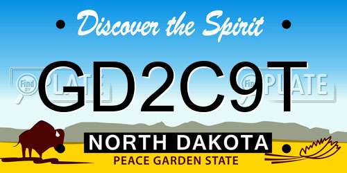 GD2C9T North Dakota License Plate