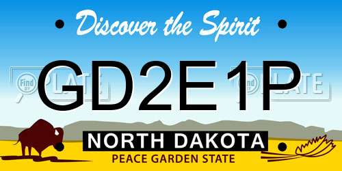 GD2E1P North Dakota License Plate