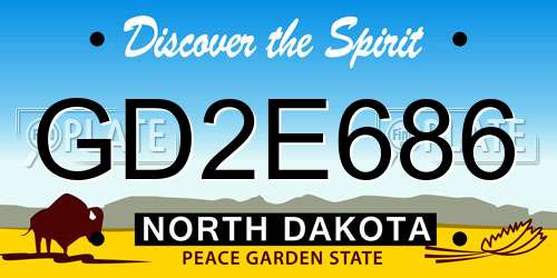 GD2E686 North Dakota License Plate