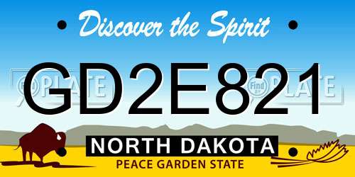 GD2E821 North Dakota License Plate