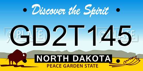 GD2T145 North Dakota License Plate