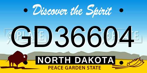 GD36604 North Dakota License Plate