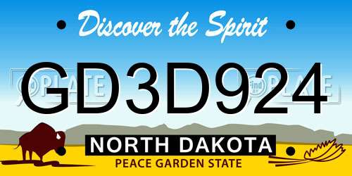 GD3D924 North Dakota License Plate