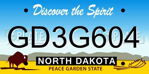 GD3G604 North Dakota License Plate