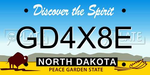 GD4X8E North Dakota License Plate