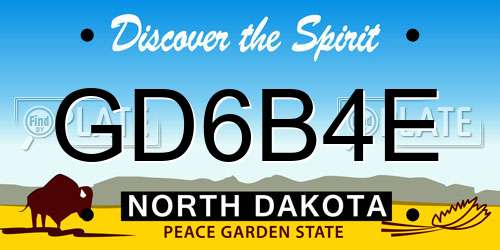 GD6B4E North Dakota License Plate