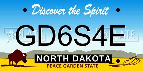 GD6S4E North Dakota License Plate