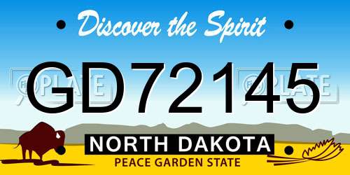 GD72145 North Dakota License Plate