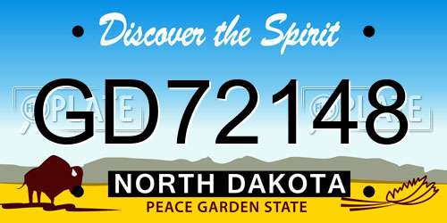 GD72148 North Dakota License Plate