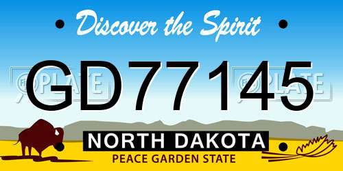 GD77145 North Dakota License Plate