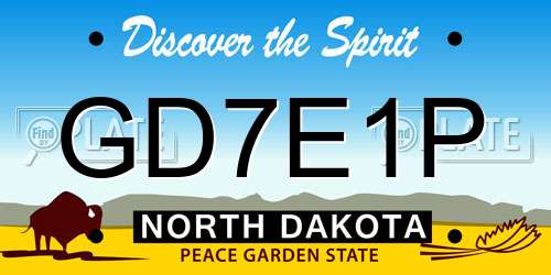 GD7E1P North Dakota License Plate