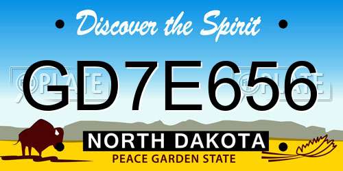 GD7E656 North Dakota License Plate