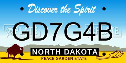GD7G4B North Dakota License Plate