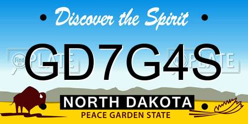 GD7G4S North Dakota License Plate