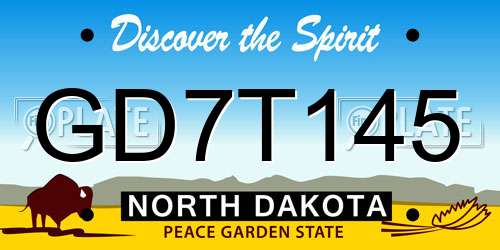 GD7T145 North Dakota License Plate