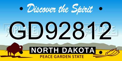 GD92812 North Dakota License Plate