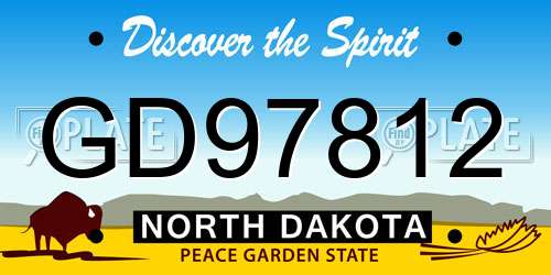 GD97812 North Dakota License Plate