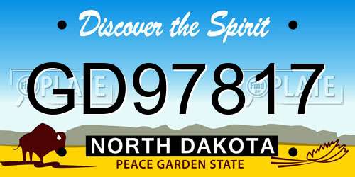 GD97817 North Dakota License Plate