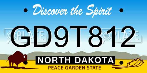 GD9T812 North Dakota License Plate