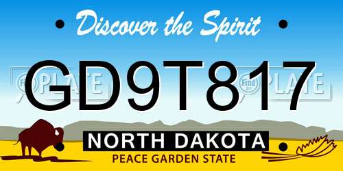GD9T817 North Dakota License Plate
