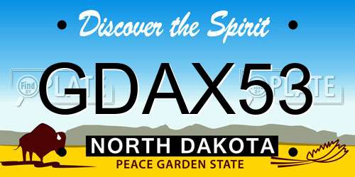 GDAX53 North Dakota License Plate
