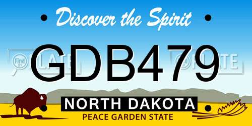 GDB479 North Dakota License Plate
