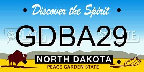 GDBA29 North Dakota License Plate