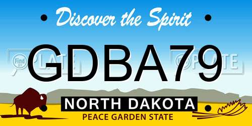 GDBA79 North Dakota License Plate