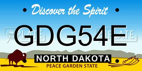 GDG54E North Dakota License Plate