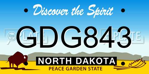 GDG843 North Dakota License Plate
