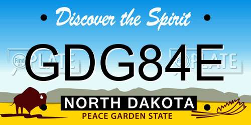 GDG84E North Dakota License Plate