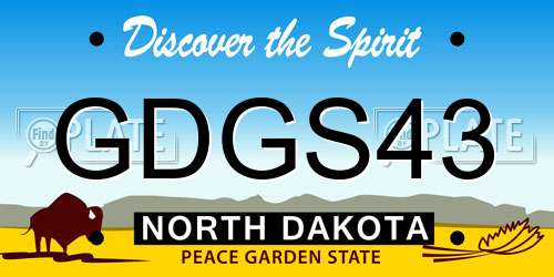 GDGS43 North Dakota License Plate