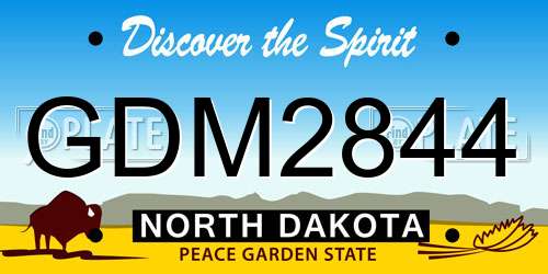 GDM2844 North Dakota License Plate