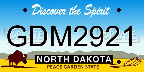 GDM2921 North Dakota License Plate