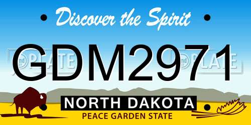 GDM2971 North Dakota License Plate