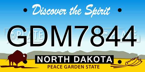 GDM7844 North Dakota License Plate