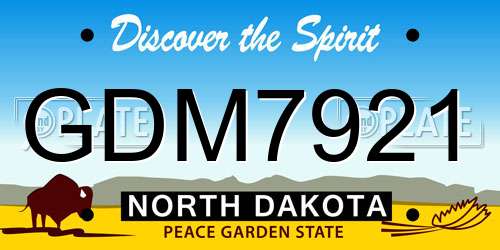 GDM7921 North Dakota License Plate