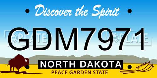 GDM7971 North Dakota License Plate